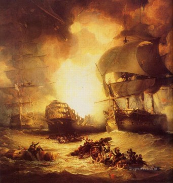 Buque de guerra Painting - Batallas navales de Abukir
